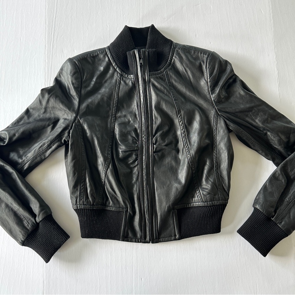 Hinge Leather Jacket Hinge Bomber Jacket Medium N… - image 1
